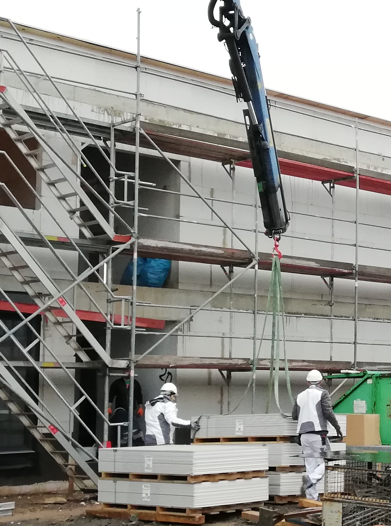 Materiallieferung auf die Baustelle